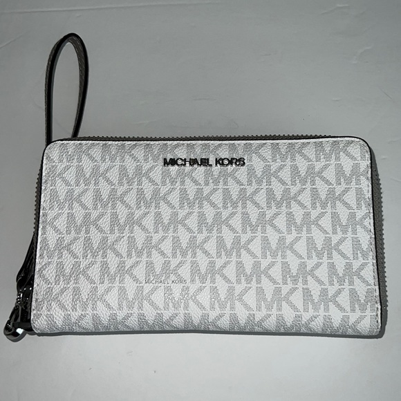 Michael Kors wristlet logo gray fits cell phone. - Picture 1 of 5